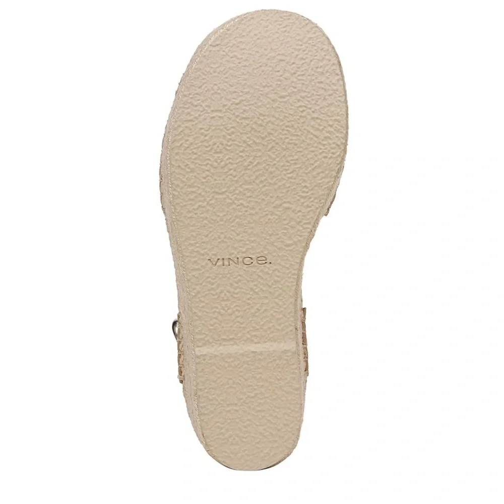 VINCE Women's Classic Espadrille Wedge Sandal Color: Dune Tan Leather size 8